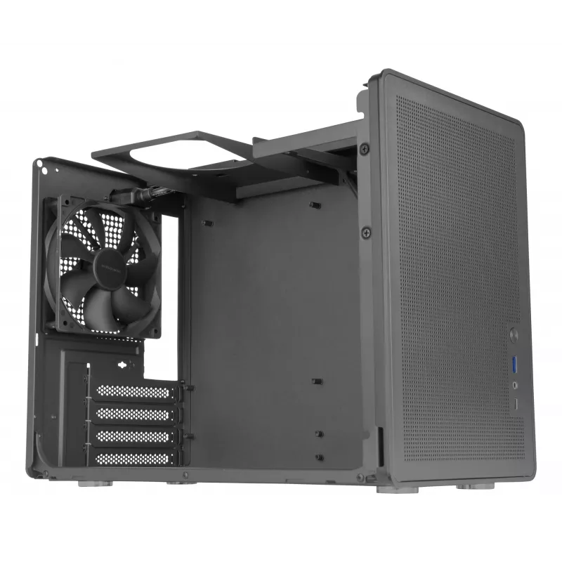 PC Mini Tower skriňa TACENS Mars Gaming MC-XPRO — Mini-ITX/Micro-ATX, podpora SFX napájacieho zdroja, Mesh, čierna, 120 mm ventilátor