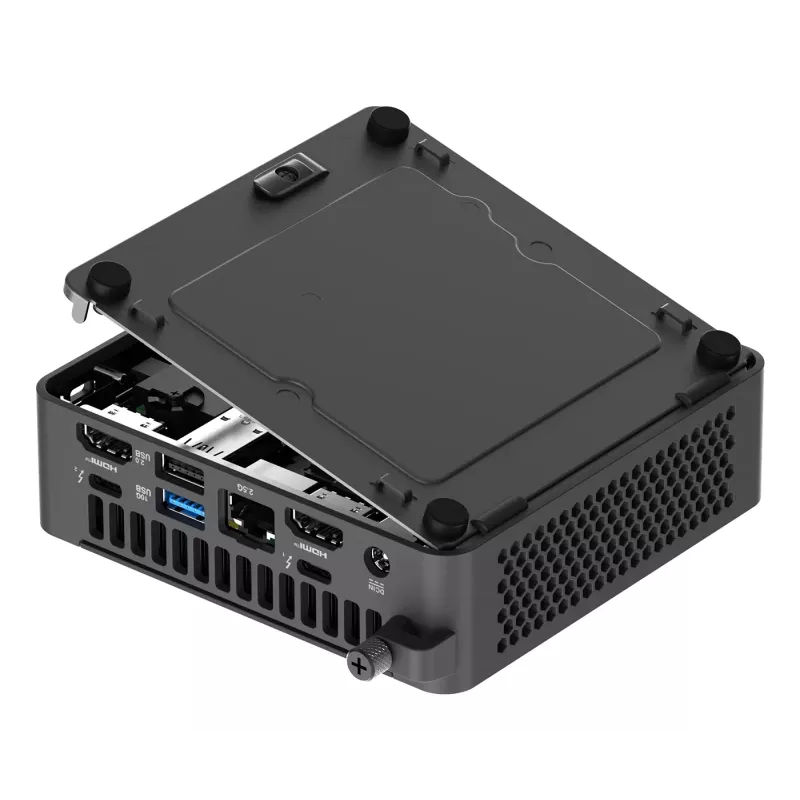 Mini PC barebone ASUS NUC 15 Pro tenký kit RNUC15CRKI300000 — Core 3 100U až do 4,7 GHz, bez RAM, Intel Graphics, Wi‑Fi 6/7, Bluetooth 5.4, 1Gb + 2.5Gb Ethernet, čierny