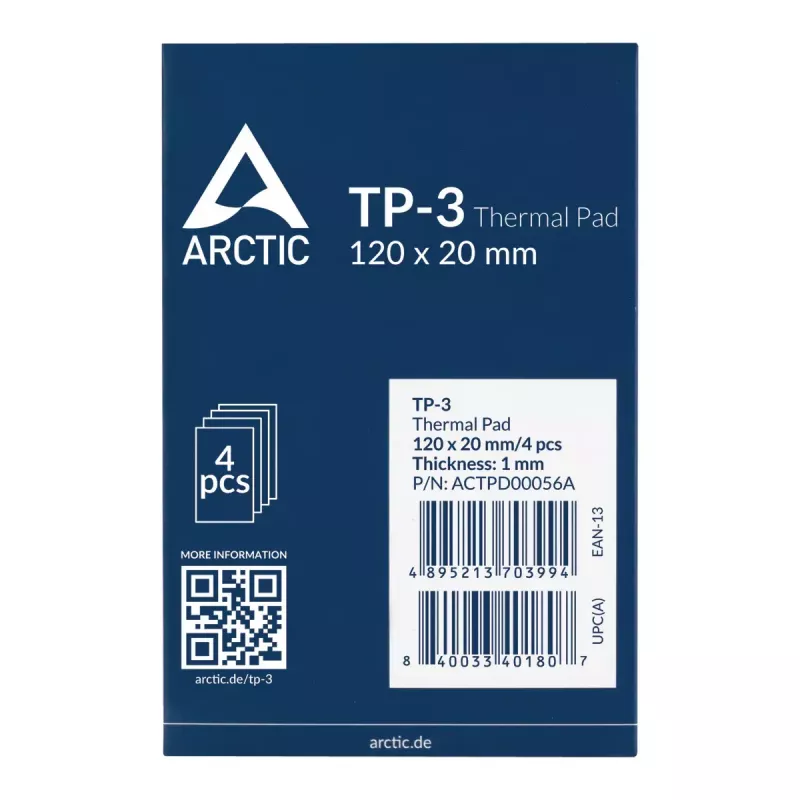 ARCTIC TP-3 Premium Performance teplovodivá podložka 120 x 20 mm, 1 mm