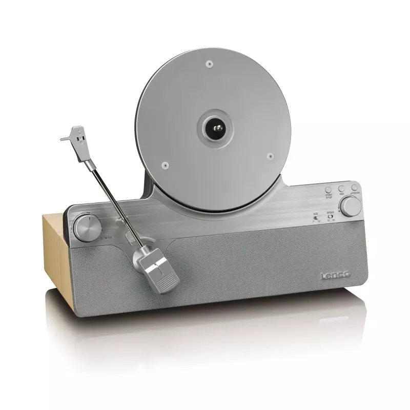 Gramofón s remienkovým pohonom Lenco LSA-071SI, plne automatický, sivý, Bluetooth, 3,5 mm, 10 W