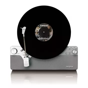 Gramofón s remienkovým pohonom Lenco LSA-071SI, plne automatický, sivý, Bluetooth, 3,5 mm, 10 W
