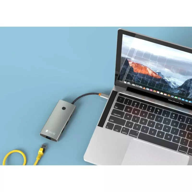 Techly IUSB32C-HUB6HPDI rozhranie hub USB 3.2 Gen 1 (3.1 Gen 1) Type-C 5000 Mbit/s hliník