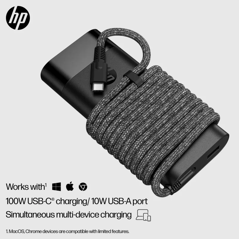 HP 110W USB-C nabíjačka na notebook, notebook, interiérová, 43 - 63 Hz, 110 W, 5V/9V/12V/15V/20V, 1,6 A