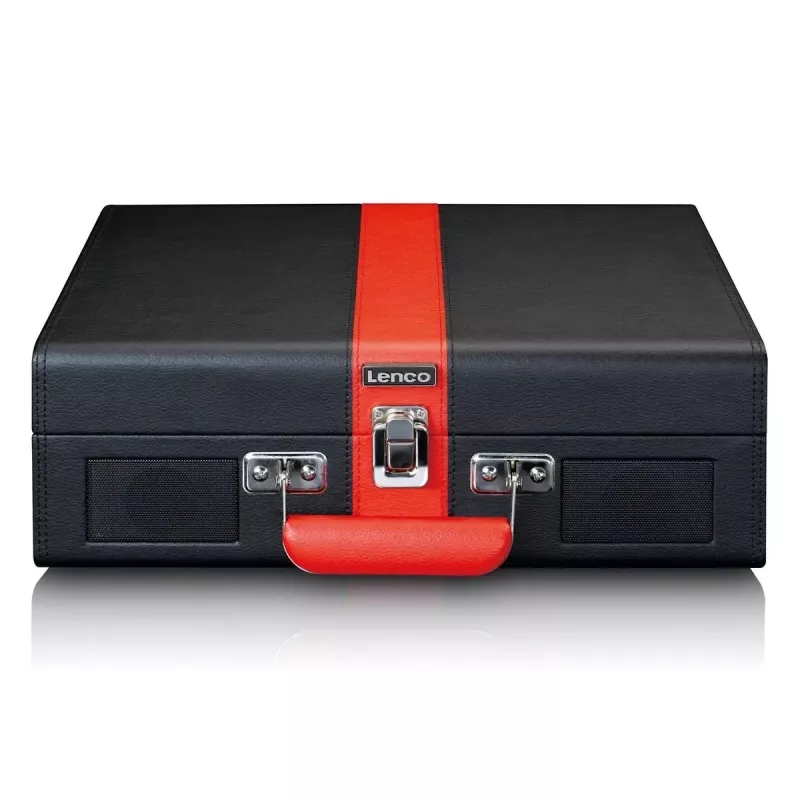 Remienkový audio gramofón Lenco TT-110 čierny červený poloautomatický