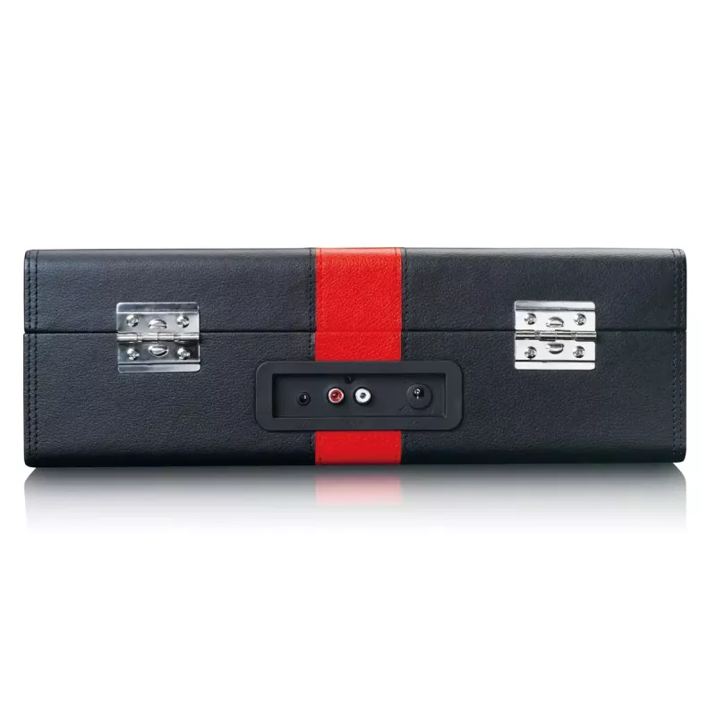 Remienkový audio gramofón Lenco TT-110 čierny červený poloautomatický