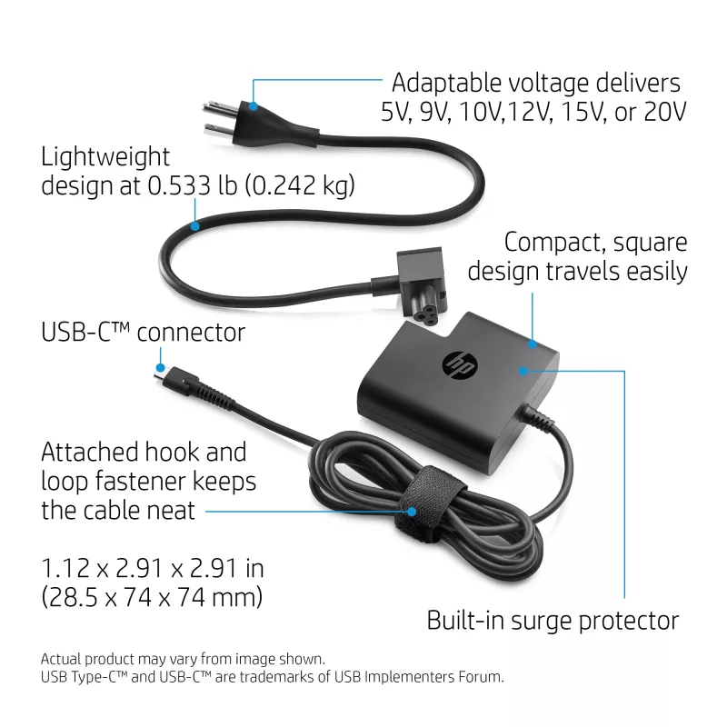 HP X7W50AA 65W SFF sieťový adaptér USB-C, EURO
