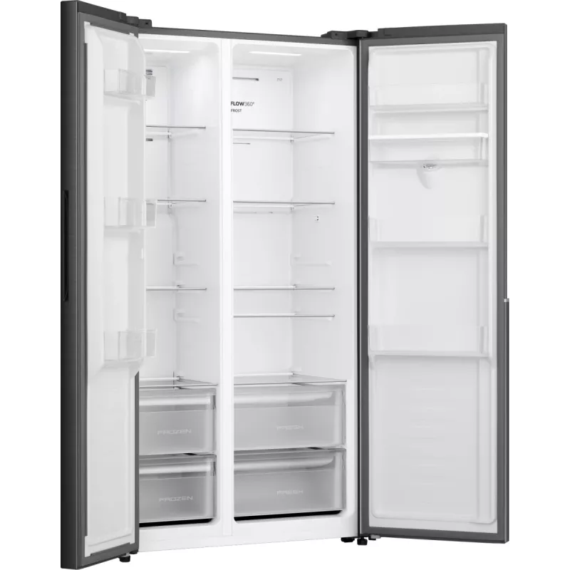 Gorenje Side-by-Side chladnička NRS917E41BXWD, voľne stojaca, American Door, čierna, 2 dvere, Touch, LED