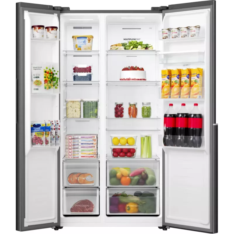 Gorenje Side-by-Side chladnička NRS917E41BXWD, voľne stojaca, American Door, čierna, 2 dvere, Touch, LED