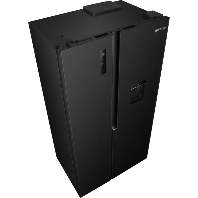 Gorenje Side-by-Side chladnička NRS917E41BXWD, voľne stojaca, American Door, čierna, 2 dvere, Touch, LED