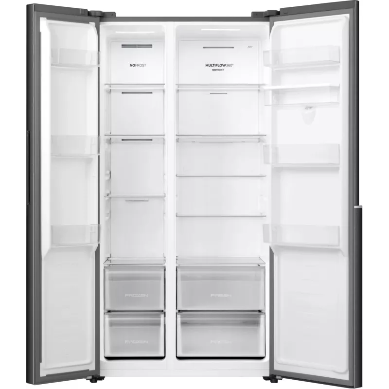 Gorenje Side-by-Side chladnička NRS917E41BXWD, voľne stojaca, American Door, čierna, 2 dvere, Touch, LED