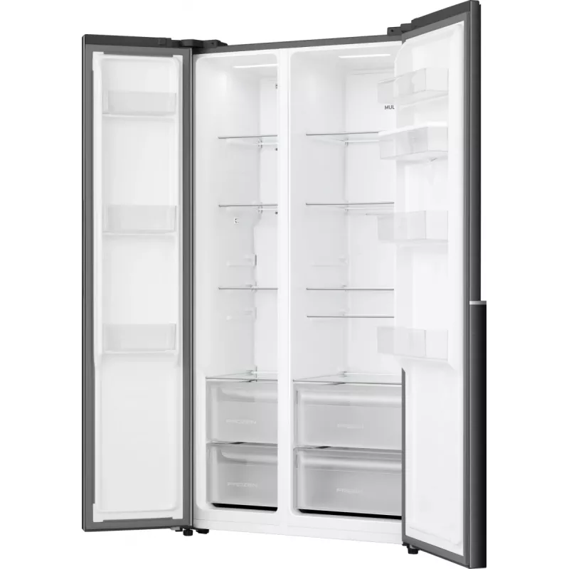 Gorenje Side-by-Side chladnička NRS917E41BXWD, voľne stojaca, American Door, čierna, 2 dvere, Touch, LED