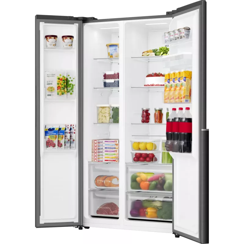 Gorenje Side-by-Side chladnička NRS917E41BXWD, voľne stojaca, American Door, čierna, 2 dvere, Touch, LED