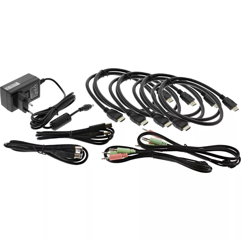 KVM desktop prepínač InLine 62652I 2-port dual monitor HDMI 4K USB 3.0 audio