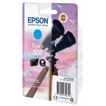 Epson samostatné balenie azúrová 502 atrament, štandardná výťažnosť, azúrová, 3,3 ml, 1 kus, 165 strán