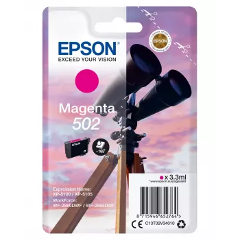 Epson samostatné balenie purpurová 502 atrament, štandardná kapacita, purpurová, pigmentový atrament, 3,3 ml, 1 ks, 165 strán