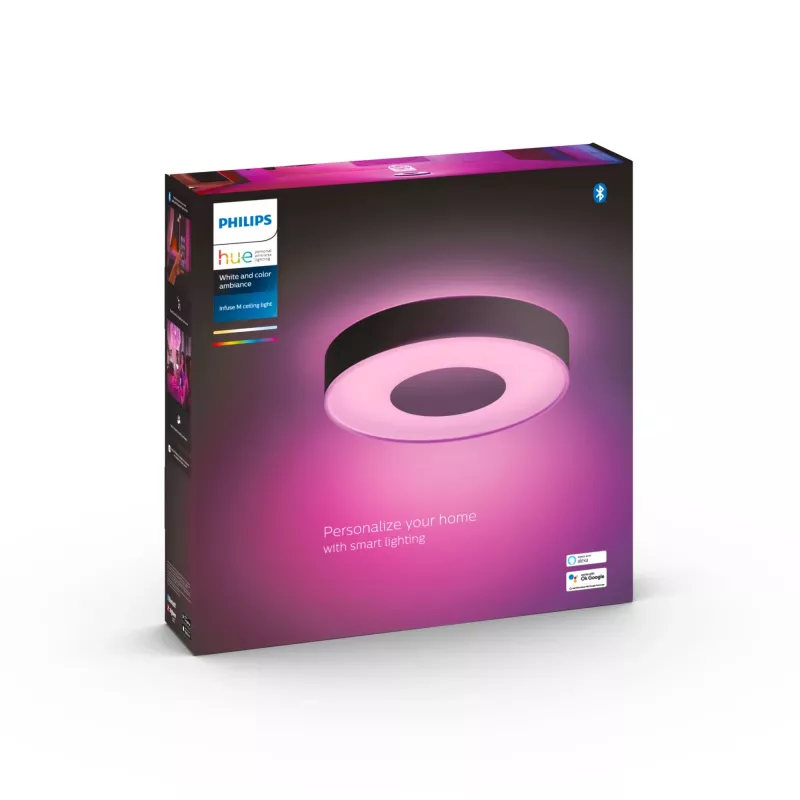 Smart stropné svietidlo Philips Hue Infuse čierna Bluetooth LED, Ø 381 mm, V 86 mm