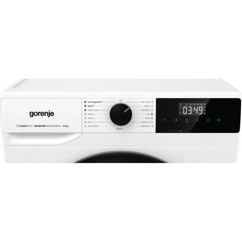 Gorenje práčka WNHPI94A1PS BK070, plnenie spredu, 9 kg, B, 75 dB, 1400 ot/min, A