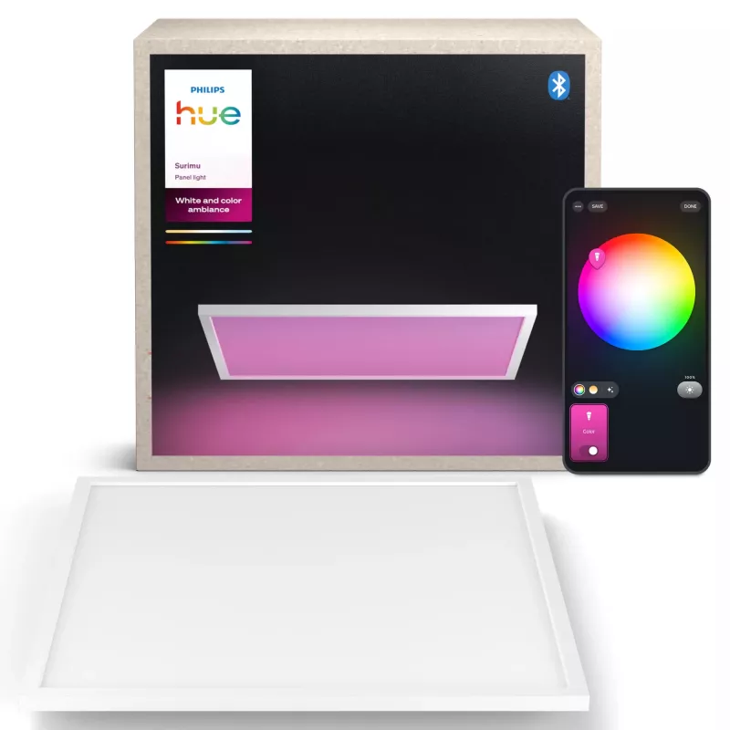 Štvorcový LED panel Philips Surimu Square Panel, Bluetooth, biely, hliníkové puzdro, 220–240 V
