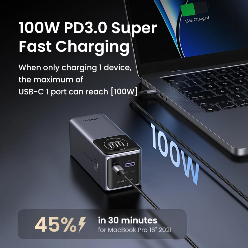 Prenosná powerbanka Ugreen 12000mAh 100W rýchle nabíjanie