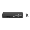 Manhattan USB-C dock/hub s čítačkou kariet, konektory (x5): Ethernet, USB-A (3) a USB-C, 5 Gbit/s (USB 3.2 Gen1 alias USB 3.0), s Power Delivery (100W) na USB-C konektor (poznámka: vyžaduje sa dodatočný USB-C napájací zdroj a USB-C kábel), univerzálny pre všetky zariadenia, hliník