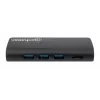 Manhattan USB-C dock/hub s čítačkou kariet, konektory (x5): Ethernet, USB-A (3) a USB-C, 5 Gbit/s (USB 3.2 Gen1 alias USB 3.0), s Power Delivery (100W) na USB-C konektor (poznámka: vyžaduje sa dodatočný USB-C napájací zdroj a USB-C kábel), univerzálny pre všetky zariadenia, hliník