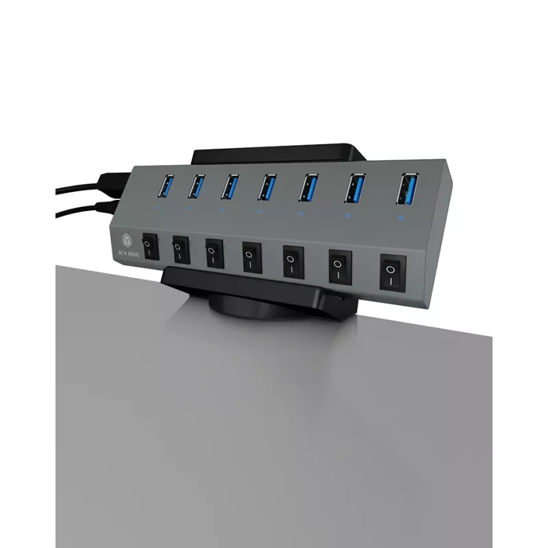 ICY BOX IB-MSA106-HH pasívny držiak USB hub čierny