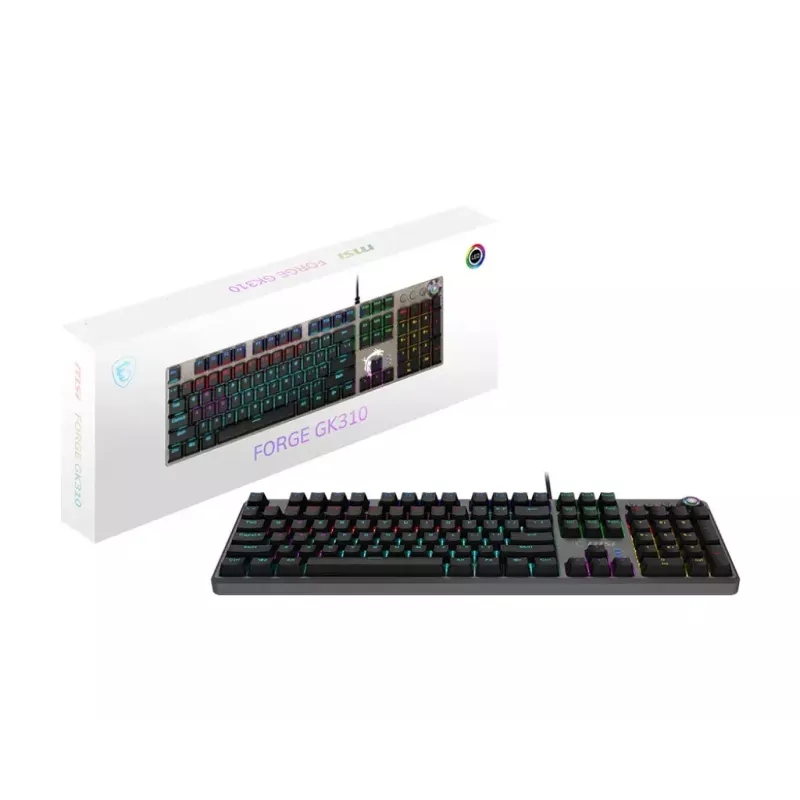 Herná klávesnica MSI FORGE GK310 RED DE mechanická USB QWERTY čierna