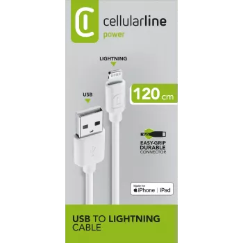 Cellularline napájací kábel 120cm - Lightning Lightning kábel na nabíjanie a prenos dát