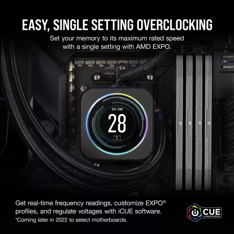 Corsair Vengeance, DDR5-6400, CL32, AMD EXPO + Intel XMP 3.0 - 32 GB Dual-Kit, sivá