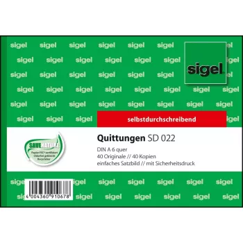 Obchodný formulár Sigel SD022 zelený A6 Q