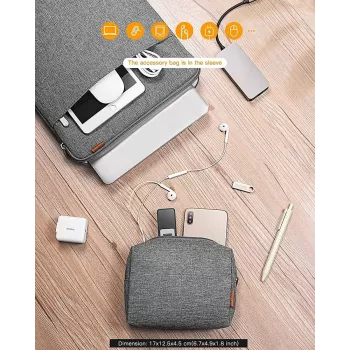 Puzdro na rukáv Inateck LB01006 pre 35,6 cm (14 palcov) notebooky, sivé, monochromatický povrch