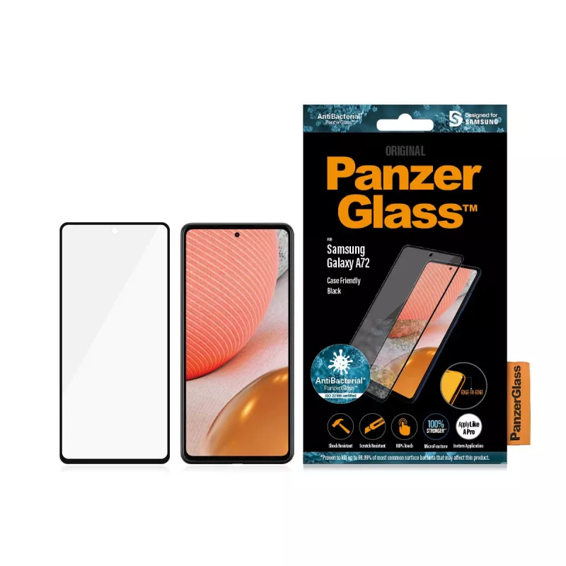 Ochranné sklo displeja PanzerGlass Samsung Galaxy A72 odolné proti poškriabaniu a nárazom