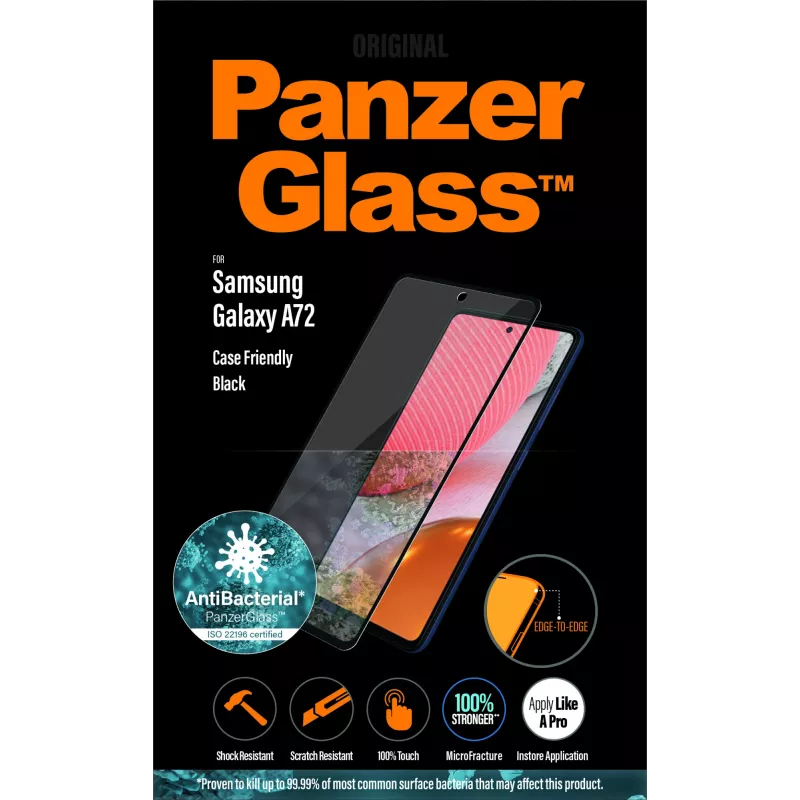 Ochranné sklo displeja PanzerGlass Samsung Galaxy A72 odolné proti poškriabaniu a nárazom