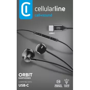 Cellularline ORBIT stereo slúchadlá do uší s mikrofónom a diaľkovým ovládaním