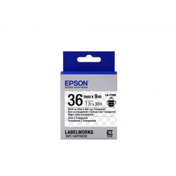 Epson kazeta etikiet transparentná LK-7TBN čierna/transparentná 36 mm (9 m)