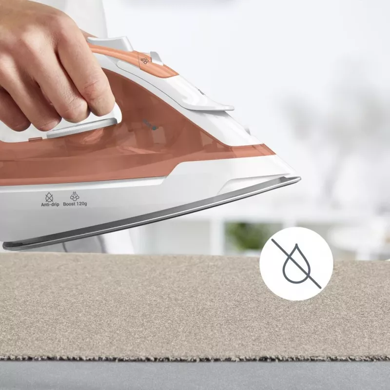 Tefal Virtuo 30 FV2C40E0 žehlička suchá a parná keramická žehliaca plocha 2000 W broskyňová, biela