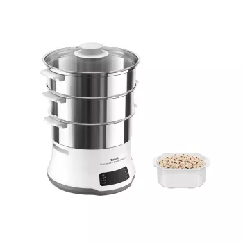 Tefal Convenient Series Deluxe VC502D parný hrniec 3 košíky pracovná doska 900 W nehrdzavejúca oceľ, biela