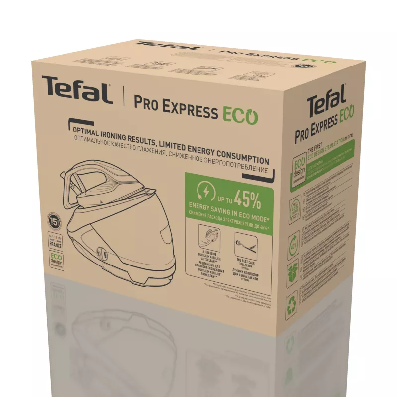 Tefal Pro Express Eco GV9E22E0 parná žehliaca stanica 2200 W 1,8 L Durilium AirGlide Autoclean žehliaca plocha béžová, biela