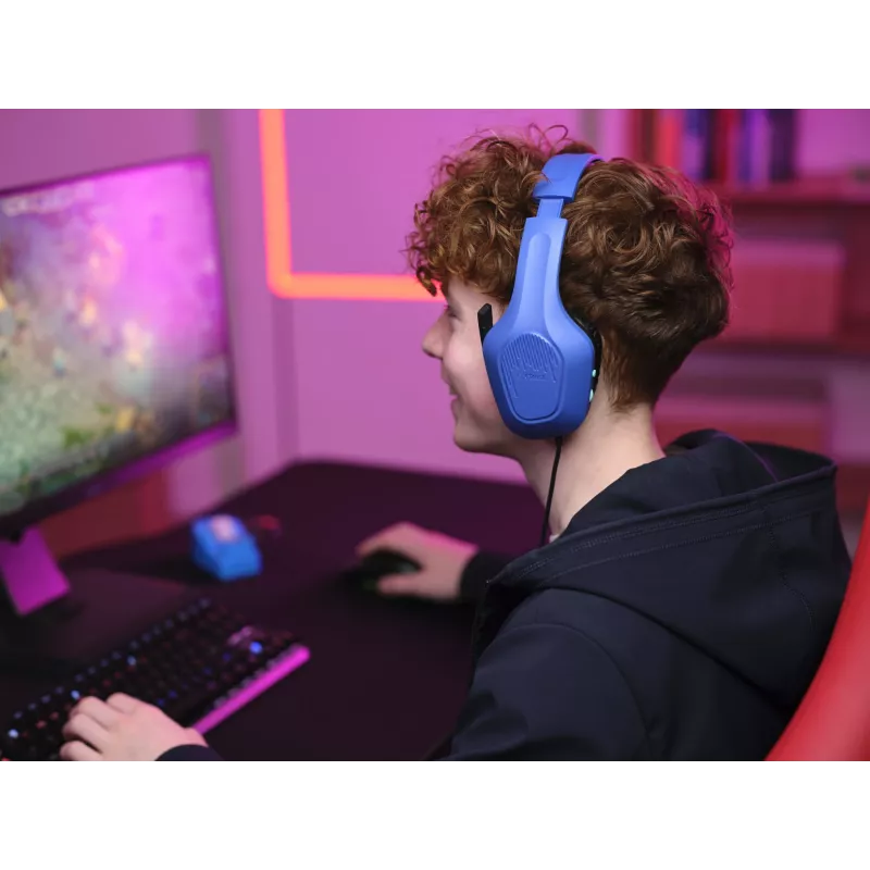 Trust GXT 415B Zirox headset káblový Head-band gaming modrý