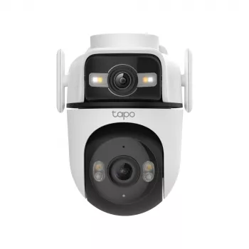 TP-Link Tapo Outdoor Dual Lens Pan/Tilt bezpečnostná kamera, IP bezpečnostná kamera, vonkajšia, káblová & bezdrôtová, stropná/nástenná/stožiarová montáž, biela, sférická