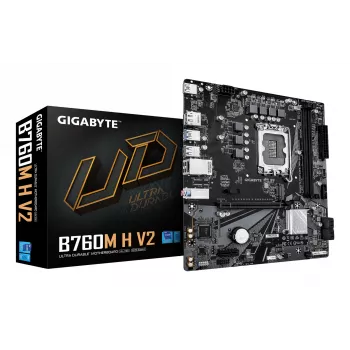 GIGABYTE B760M H V2 základná doska – podporuje Intel Core CPU 14. generácie, 5+1+1 fáz digitálne VRM, až do 8000 MHz DDR5 (O.C.), 1x PCIe 4.0 M.2, 1GbE LAN, USB 3.2 Gen1