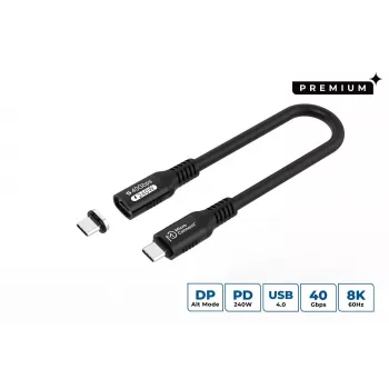 USB4 Gen 3x2 USB-C na USB-C kábel MicroConnect MC-LS-USB4CC0.15, 0,15 m, čierny