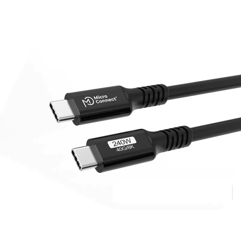 Microconnect USB4CC015-240W USB kábel USB4 Gen 3x2 0,15 m USB C čierny