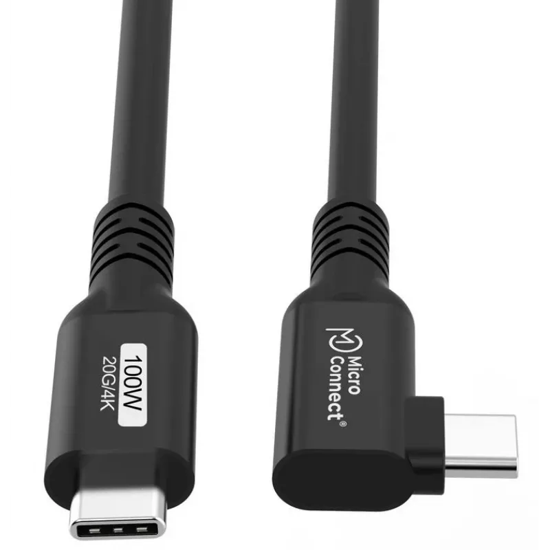 USB-C na USB-C kábel MicroConnect USB3.2CC015-A, USB 3.2 Gen 2x2, 20 Gbit/s, 0,15 m, čierny