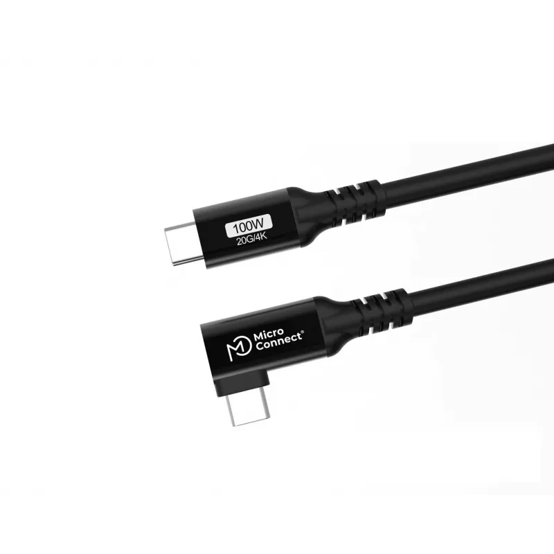 USB-C na USB-C kábel MicroConnect USB3.2CC015-A, USB 3.2 Gen 2x2, 20 Gbit/s, 0,15 m, čierny