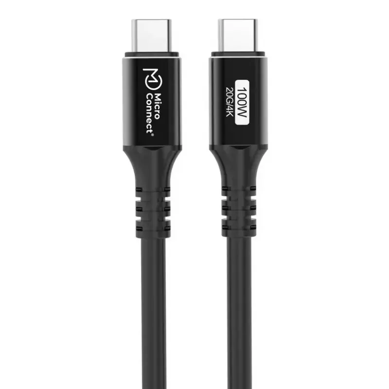 USB-C na USB-C kábel MicroConnect USB3.2CC015 – USB 3.2 Gen 2x2, 0,15 m, čierny