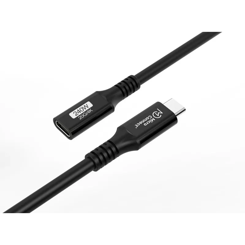 USB-C na USB-C kábel MicroConnect USB3.2CC015EX, USB 3.2 Gen 2x2, 0,15 m, čierny