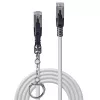 Lindy 0,5m Cat.6A S/FTP Locking sieťový kábel, sivá, 0,5 m, Cat6a, S/FTP (S-STP), RJ-45, RJ-45, sivá