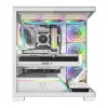 PC skriňa MODECOM VOLCANO STELLAR PLUS ARGB MIDI 8F biela — Mid-Tower, ATX, tvrdené sklo, ARGB osvetlenie, 8 ventilátorov, GPU do 42 cm