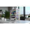 PC skriňa MODECOM VOLCANO STELLAR PLUS ARGB MIDI 8F biela — Mid-Tower, ATX, tvrdené sklo, ARGB osvetlenie, 8 ventilátorov, GPU do 42 cm